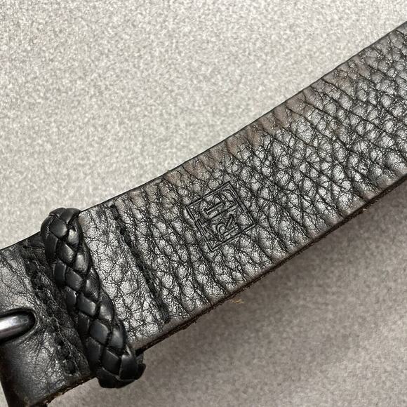 Lauren Ralph Lauren Brown Leather Belt Silver Buckle Distressed Large 1 3/8th" - Picture 3 of 12